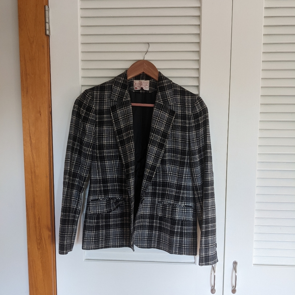 Pendleton plaid wool blazer